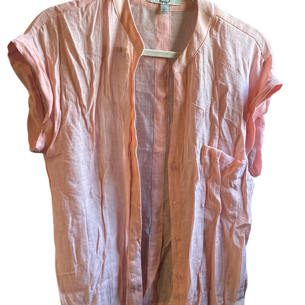 Peach Button-Up Shirt